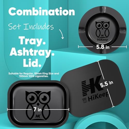 HiKeep Rolling Tray with Magnetic Lid Set of 3