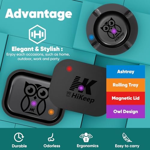 HiKeep Rolling Tray with Magnetic Lid Set of 3