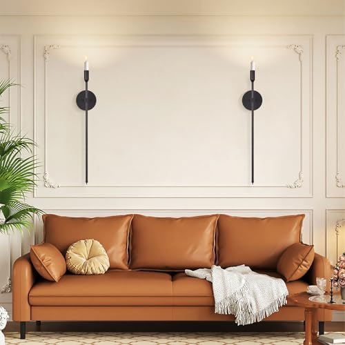 Black Candle Sconces Wall Holder Set of 2