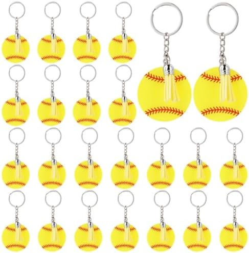 24 Piece Mini Baseball Keychains With Tassel