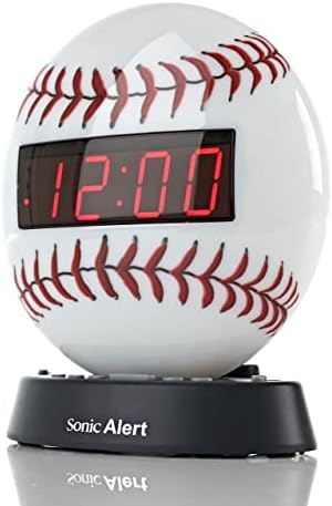 Sonic Alert Baseball Themed Digital Alarm Clock for Heavy Sleepers