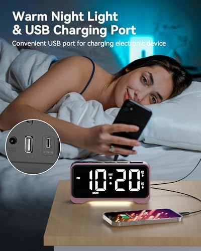 Kids Alarm Clock with RGB Night Light and Dual Alarm