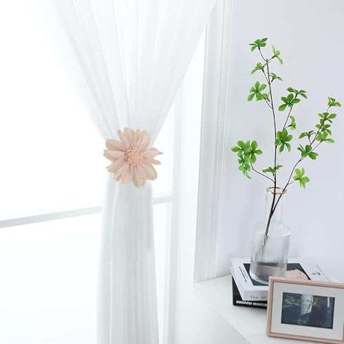 Flower Magnetic Curtain Tiebacks - 2 Pack Pink