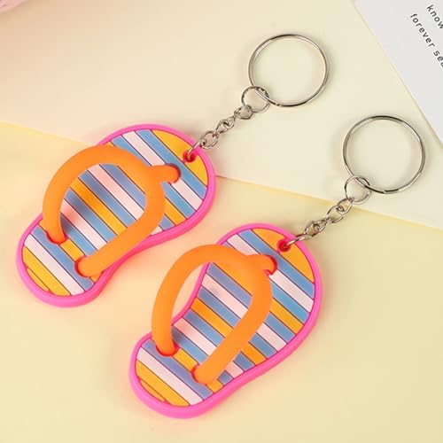 Flip Flop Keychains Summer Beach Party Favors 8pcs Set