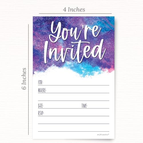 Galaxy Birthday Invitations With Envelopes 20 Count Outer Space Theme