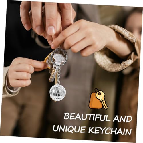 Wakauto 6pcs Mirror Disco Ball Keychains