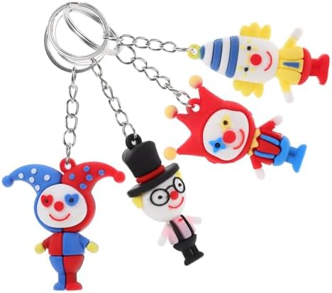 LOGOFUN 12 Pcs Crown Key Chains Resin Circus Cartoon Keyrings