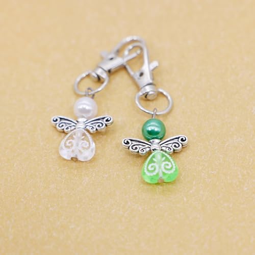 30 Pack Guardian Angel Keyrings Small Lucky Charms