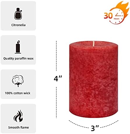 Jeco Inc 3 x 4 Cinnamon Cide Red Scented Pillar Candle