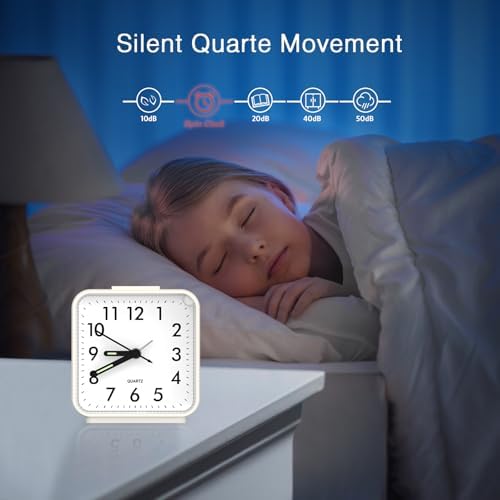 LOFICOPER Analog Alarm Clock with Night Light and Snooze Function