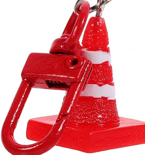 8Pcs Fun Traffic Cone Keychains - Vibrant Design
