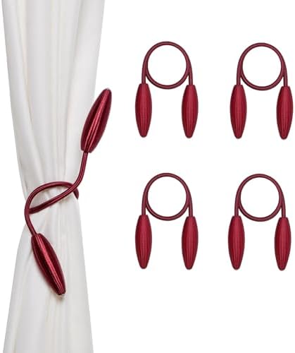 4-Pack Burgundy Curtain Holdbacks Decorative Tiebacks