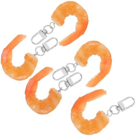 LOGOFUN 15PCS Shrimp Keychains for Bags and Keys