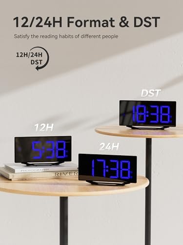 Digital Alarm Clock with Large Numbers and USB Charging