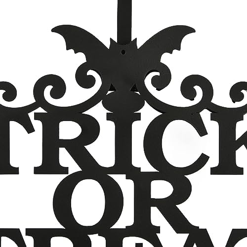 National Tree Company Trick or Treat Wreath Hanger Black 19 Inches