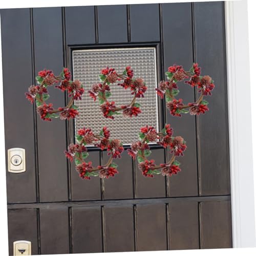 4pcs Christmas Candle Pine Cones and Berries Holiday Decor Set