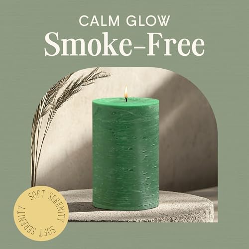 Mister Candle Unscented Green Pillar Candle 4x6