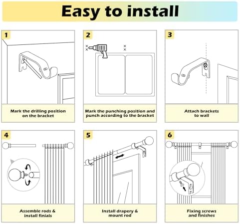Gold Curtain Rods 18-45 Set with Finials and Brackets