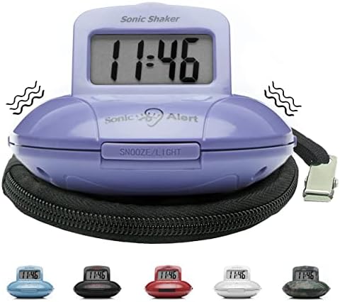 Sonic Alert Digital Alarm Clock - Travel Bed Shaker for Heavy Sleepers