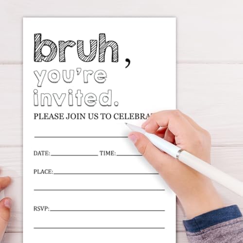Simple Black Birthday Party Invitations 30 Cards Envelopes