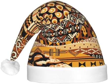 African Style Patchwork Print LED Christmas Hat for Adults