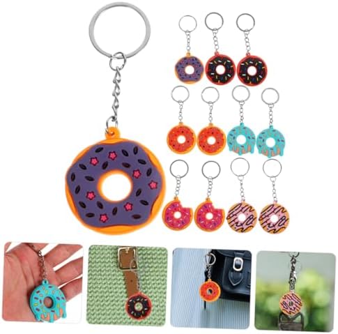 VICASKY 18Pcs Cute Donut Keychain Pendants