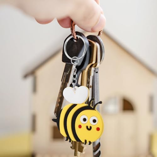 LUOZZY 40 Pcs Cartoon Bee Keychain Set Yellow