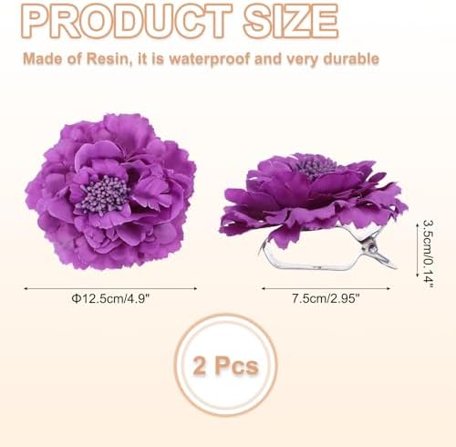 PATIKIL Dark Purple Flower Curtain Tiebacks 2Pcs