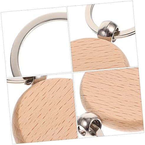 30pcs Unfinished Wooden Keychain Blanks for DIY Crafting