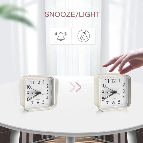 LOFICOPER Analog Alarm Clock with Night Light and Snooze Function