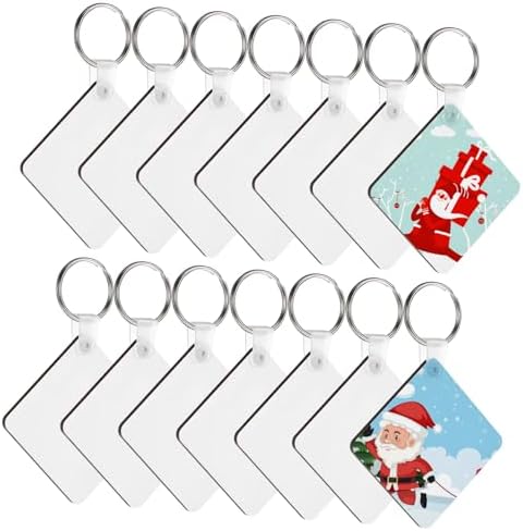 Gadpiparty 40pcs Acrylic Keychain Blanks for Sublimation and DIY Keychains
