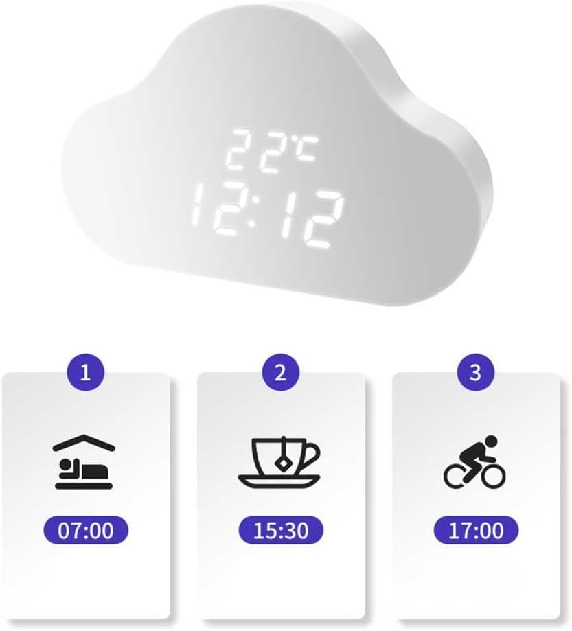 Cloud Digital Alarm Clock with Shake-to-Snooze Function