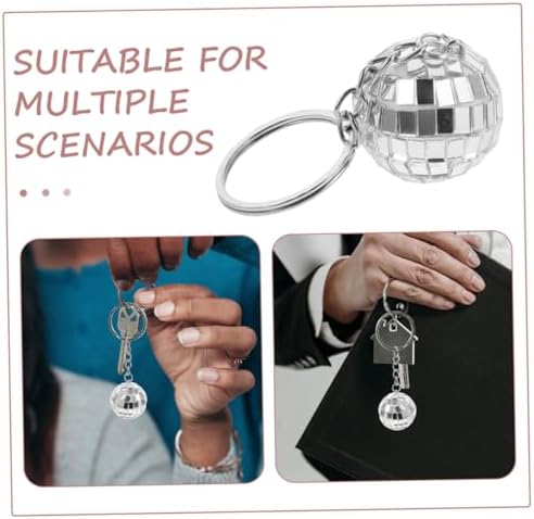 Wakauto 6pcs Mirror Disco Ball Keychains
