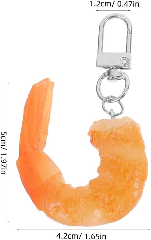 LOGOFUN 15PCS Shrimp Keychains for Bags and Keys