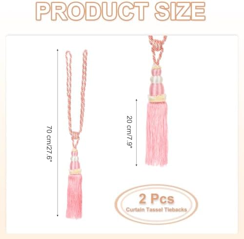 PATIKIL Pink Gourd Shape Curtain Tiebacks 2 Pack