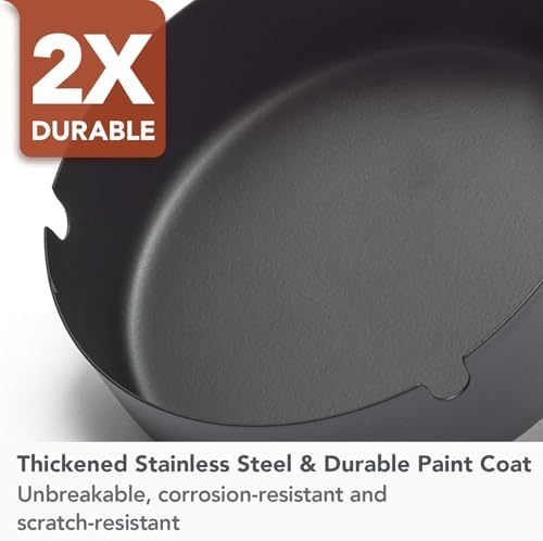 SmokyJoy Windproof Ashtray 2 Pack Black Stainless Steel