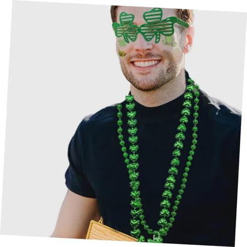 Patricks Day Party Favor Set with Shamrock Glasses Necklace Bracelet Accessories