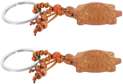SOIMISS Wooden Turtle Keychain Car Accessory