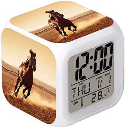 Cointone LED Alarm Clock Horse Design Clock for Kids