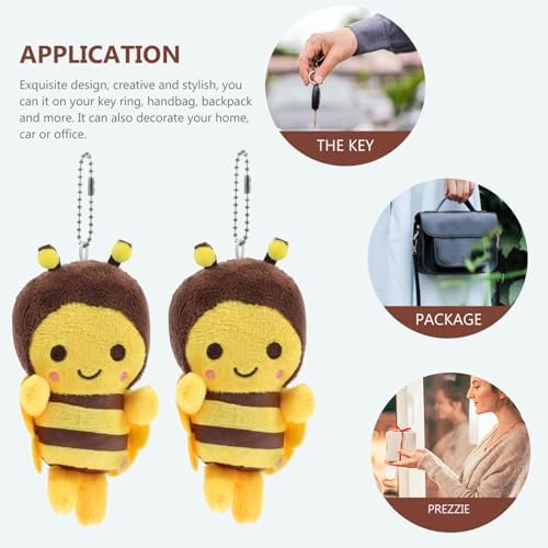 10pcs Cute Plush Bee Key Chain