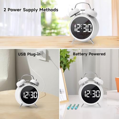 JUSTUP Loud Alarm Clock with LED Display and Night Light