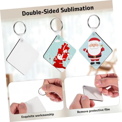 DOITOOL 40Pcs Sublimation Keychain Blanks Double Sided Key Rings for DIY Projects