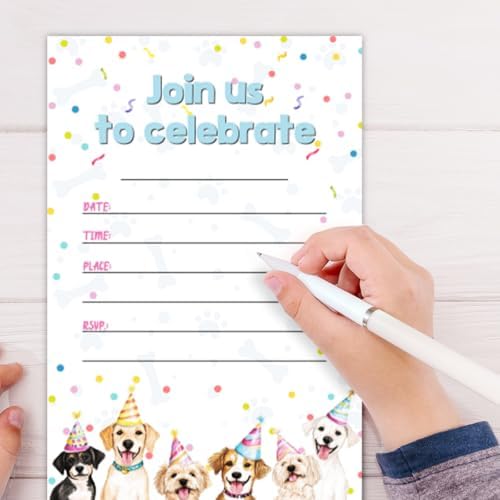 Puppy Dog Birthday Party Invitations 30 Cards
