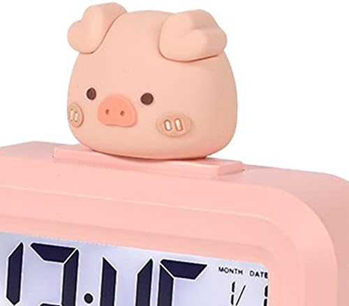 Tnfeeon Cute Electronic Alarm Clock with LED Display for Girls Bedroom