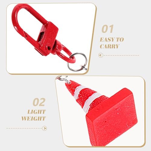 8Pcs Fun Traffic Cone Keychains - Vibrant Design