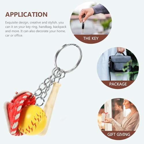 6pcs Softball Keychains for Sports Fans
