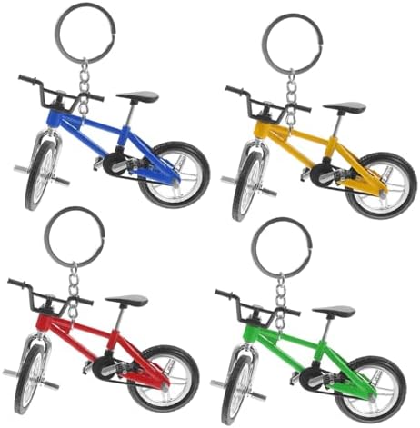Homoyoyo 4pcs Mini Bicycle Keychains - Alloy Racing Bike Key Rings