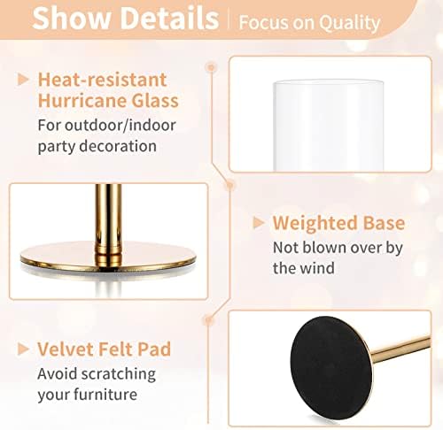 NUPTIO 18 Piece Clear Glass Hurricane Candle Holder Set