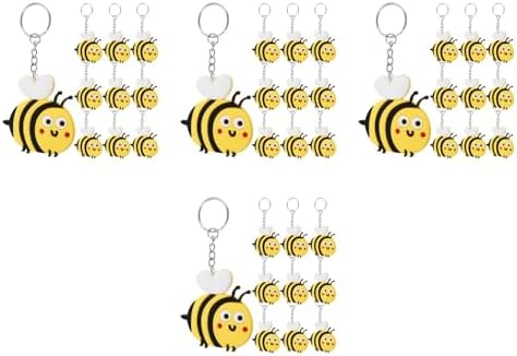 LUOZZY 40 Pcs Cartoon Bee Keychain Set Yellow