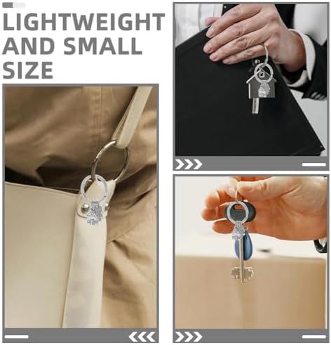 LOGOFUN 4PCS Housewarming Keychains Metal Key Ring for Bag Backpack